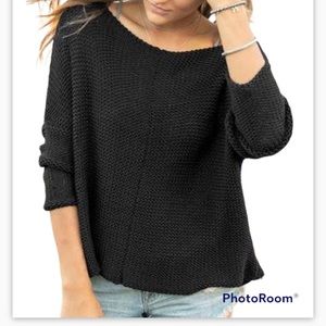 Famme Knitted Wool Mohair Italian Made Black Sweater Size S|M PM